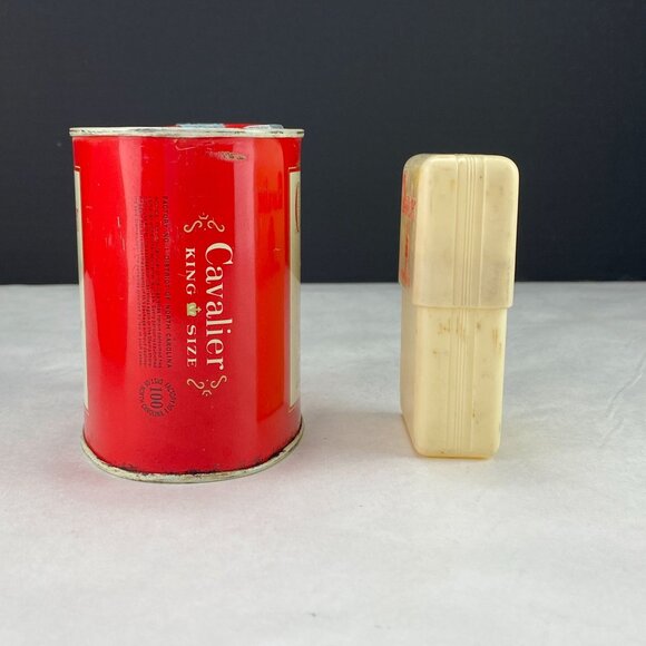 Vintage Cavalier Cigarettes Oval Tin and Cigarette Pack Holder Lot of 2 - Picture 2 of 10